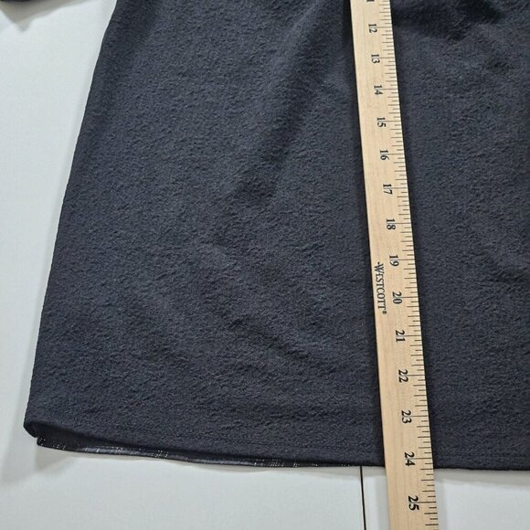 Current Air Top Womens L Black LS V-Neck Shimmery Seersucker Back Anthropology - Picture 8 of 16